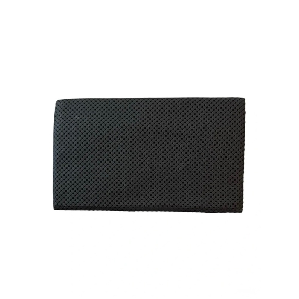 Whiting and Davis Vintage Black Metal Mesh Leather Lined Bi-fold Wallet Clutch